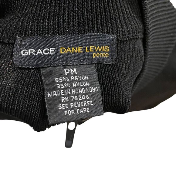 Grace Dane Lewis Petite Womens Black Zip-Up Cardigan Sweater PM - Picture 4 of 6